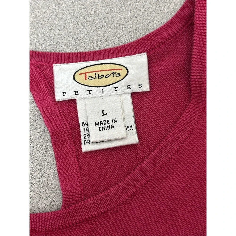 Vintage Talbots Fuisha Sweater, Silk Rayon, 3/4 Sleeve, Womens Petite Large